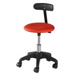 Hocker, höhenverstellbar 36-48 cm, fahrbar, mit kurzer Rückenlehne, 